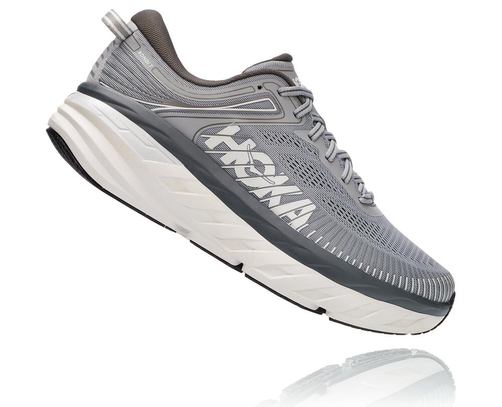 Hoka One One Bondi 7 Moški Road Tekaški Čevlji Temno Siva SI-291346Q